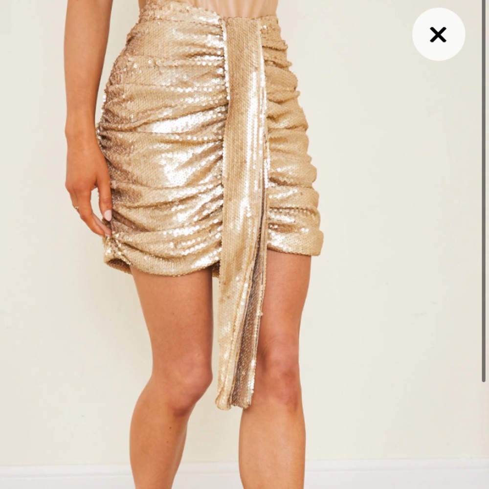 Gold sequin skirt